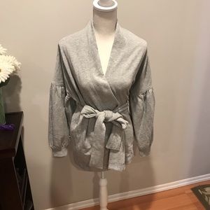 Criss Cross Sweatshirt Tie Front